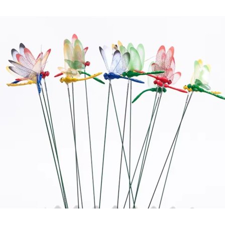 12 kpl 8 cm:n keinotekoisia sudenkorento-seipäitä, puutarhakoriste, karkottaa hirvikärpäsiä ja paarmuja