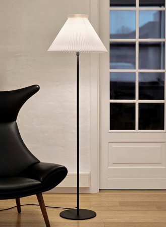 LK334H gulvlampe m/papirskjerm - hvit