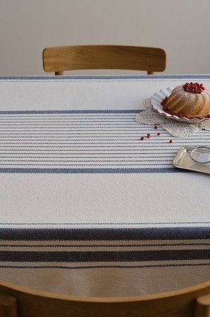 Jotex - Tafelkleed Blauw/natuurwit Blauw/natuurwit - KLAUS - Koop Tafelkleden bij Jotex