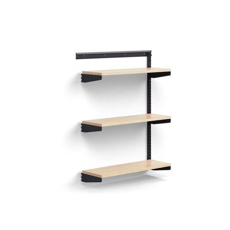 Wall shelving RELY, add-on, laminate shelves, 1221x900x300 mm, anthracite/oak