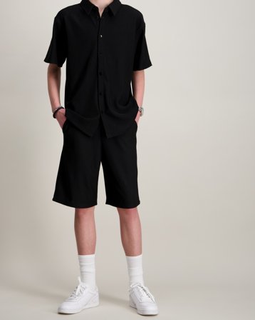 Grunt Hein Plisse Shorts Schwarz Shorts Jungen - Kids Brand Store