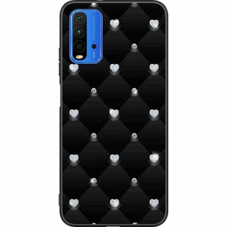 Xiaomi Redmi Note 9 4g Svart Skal Diamant Hjärta