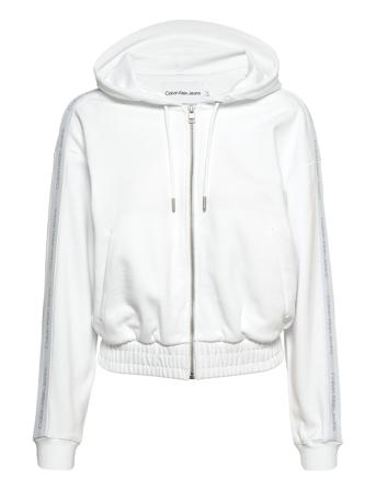 Logo Tape Zip-Through Hettegenser Genser Hvit Calvin Klein Jeans
