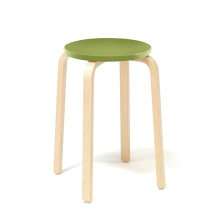 Wooden stool NEMO, H 530 mm, birch, green