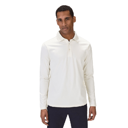 John Henric Cotton Fitted Stretch L/s Polo Shirt Jersey. Skjortor Herr Vit XXL