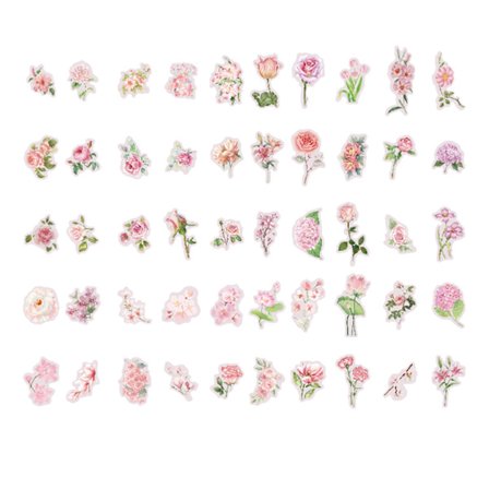 100 kpl luonnonkukka-tarroja scrapbook-tarroille Itsekiinnittyvät scrapbooking-tarrat Tarvikkeet Journal kortin tekemiseen Kirjaimet DIY Pink