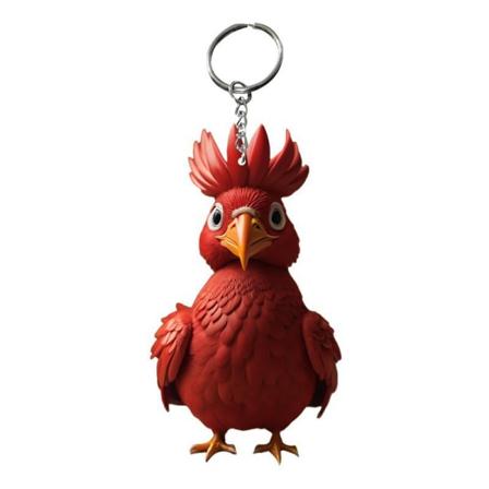 Cartoon Animal Chicken Rooster Series Pendant akryl nøkkelring A3