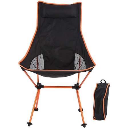 Sammenklappelig og bærbar udendørs camping fiskestol, picnicestol, fritidsstol, egnet til strandvandring, udendørs picnichave (orange)