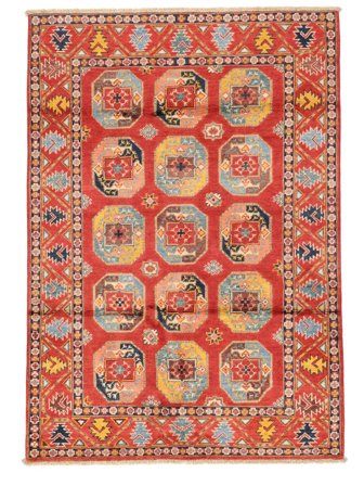 Hand Knotted Kazak Fine Rug 127X183 Wool Dark Red/Brown Small