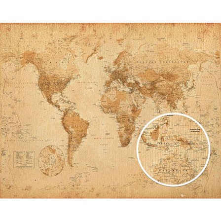 World map - Antique Style Antik Världskarta