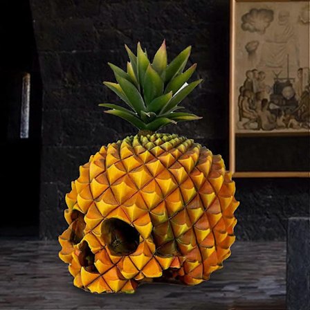 Ananas Döskalle Dekoration, Ananas Döskalle Modell i Resin, Realistisk Rolig Halloween Döskalle Staty
