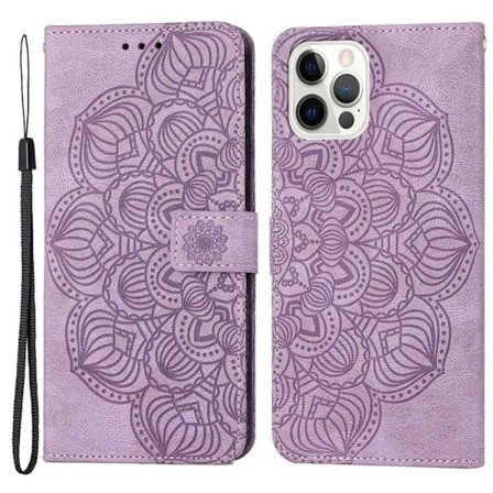 iPhone 14 Pro Punge Etui Mandala Flower - Lilla