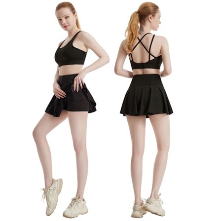 Anti-eksponerings yoga shorts, dame shorts, sidelommer med mobillomme, høj talje, yoga fitness, sweatpants, underdele, sort (2XL) Størrelse 2XL