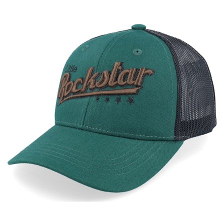 Kiddo Cap - Groen trucker Cap - Kids Little Rockstar Dark Green/Black Trucker @ Hatstore
