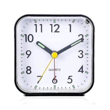 Stille vækkeure til natbordet, batteridrevet, uden tikken