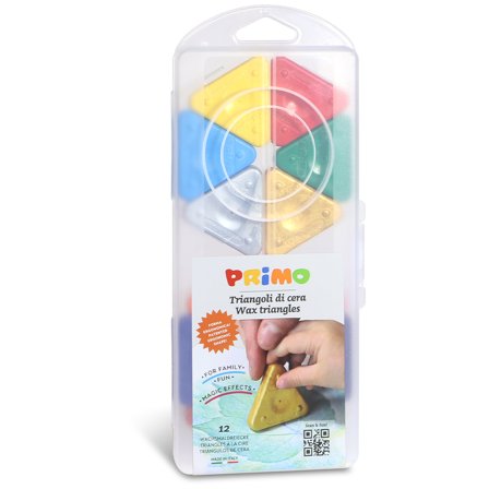 Primo Crayons de cire Triangles Lot de 12 Basic + Or/Argent
