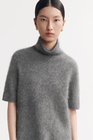Soft Goat - Brushed Turtleneck - L - Grey