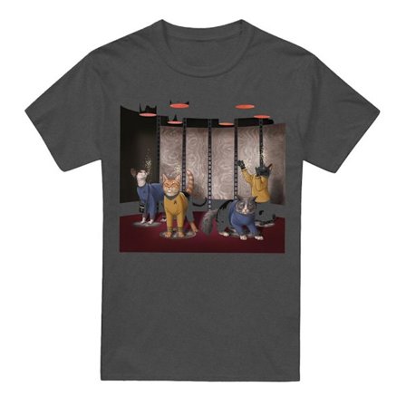 Star Trek Unisex Vuxen Beam Meow Up T-Shirt L Gråmelerad