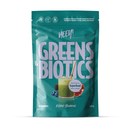 Heey! Greens & Biotics Superfood, Mixed Berries, 300 g