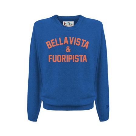 Saint Barth, Round-neck Knitwear Blauw, Heren, Maat:S