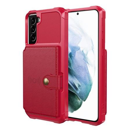 Samsung Galaxy S22 Plus Skal Med Magnetisk Plånbok Röd