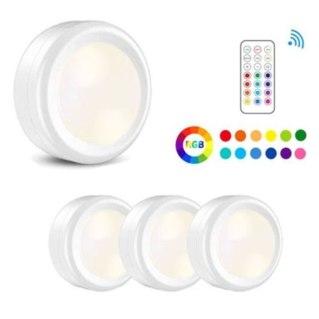 LED-spotlight med batteri og fjernbetjening, pakke med 3 LED-spotlights