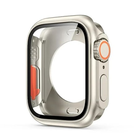 Härdat glas + skal kompatibelt Apple Watch-fodral 46 mm 42 mm 45 mm 44 mm 41 mm 40 mm Skärmskydd kompatibelt iwatch serie 10 9 8 7 6 SE 5