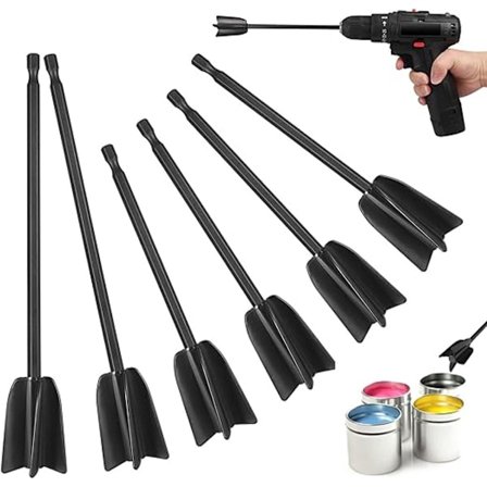 ING Rørestang 6-pakning Maling Blandestav Rørestav 16,5 cm og 22 cm Gjenbrukbar Mørtelblander Lim Blander Epoksyharpiks Blandepaddel Maling 1/4 Svart