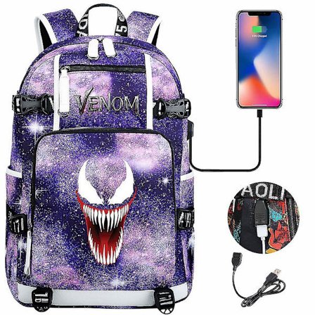 Venom Fashion Tryckt Usb Ungdoms Skolväska (3-4)