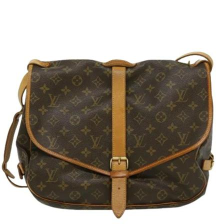 Louis Vuitton Vintage, Brown Canvas Louis Vuitton Saumur Bruin, Dames, Maat:ONE Size