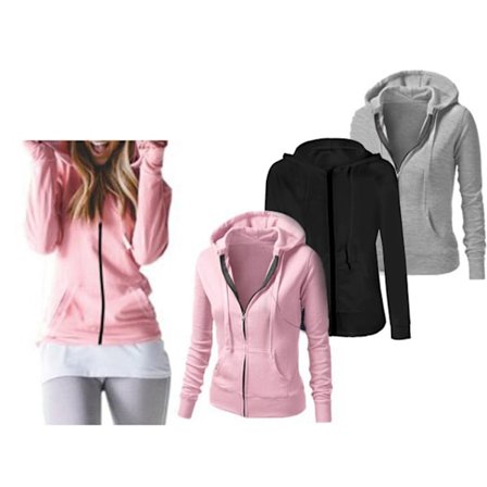 Långärmad Skjorta Dragkedja Jacka Casual Hoodie Tröja Höst Vinter Grå