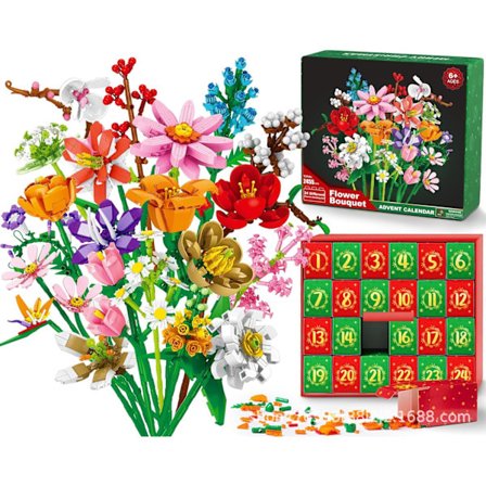 2024 Julekalender med 24 dager Blomster Byggeklosser [ZHE]