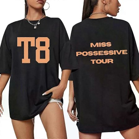 Tate Mcrae T8 Miss Possessive Tour T-skjorter Menn Kvinner Mote Harajuku Hip Hop T-skjorte Løs Bomull Casual Y2K Tees Streetwear