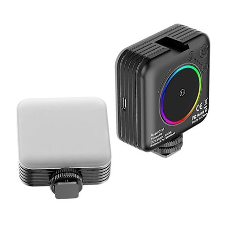 Mini RGB Fyldlys LED Videolys 2500K-9000K Dæmpbar 8 Scene Lyseffekter Videokonference L