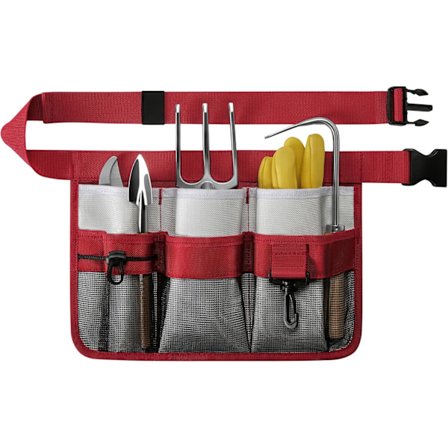 1 stk Hageforkle for Kvinner, Justerbart Verktøybelte med 8 Lommer - Heavy Duty Oxford Arbeidsbelte for Hagearbeid, Bygg