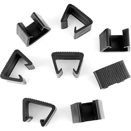 8 stk. fletmøbelklemmer i plast, rattan-sofaklemmer, kombinationssofaligningskonnektor, fastgørelsesklemmer til udendørs terrasse (sort, 6,5*3,8*4,2cm