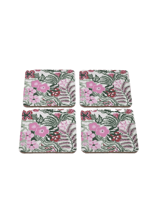 Åhléns Home Glasunderlägg FLORETTE, 4-pack Bordstextil Grön ONESIZE