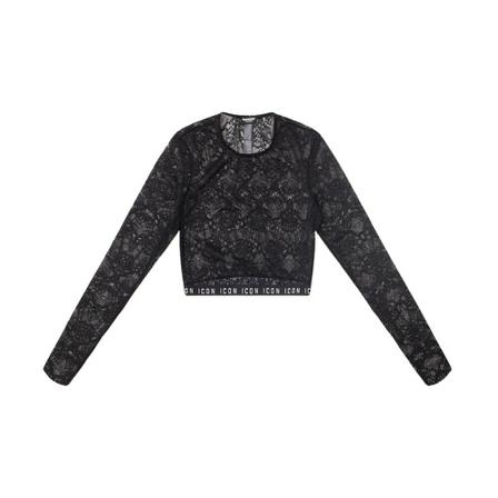Dsquared2, Lace top Zwart, Dames, Maat:L