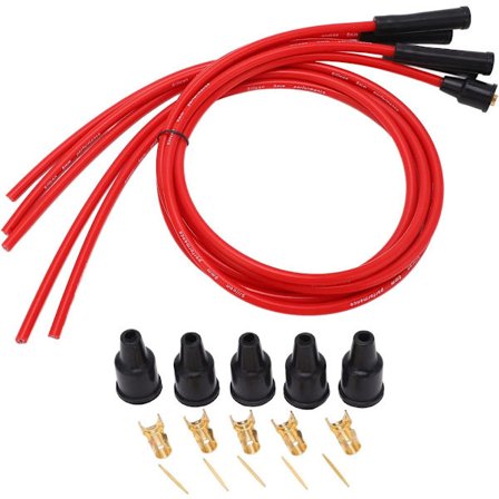 8 mm tændingskabel - tændrørskabelsæt - højeffektiv og stabil tænding - reservedele til biltændingskabler (rød) - SI-AT38033