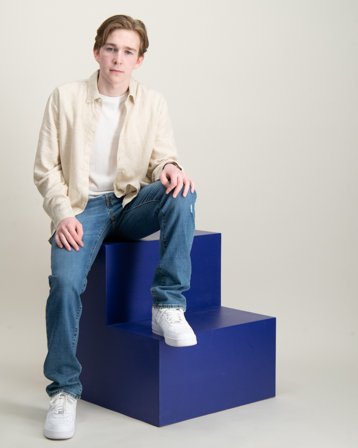 Grunt Herstal Linen Shirt Beige Skjortor Kille - Kids Brand Store