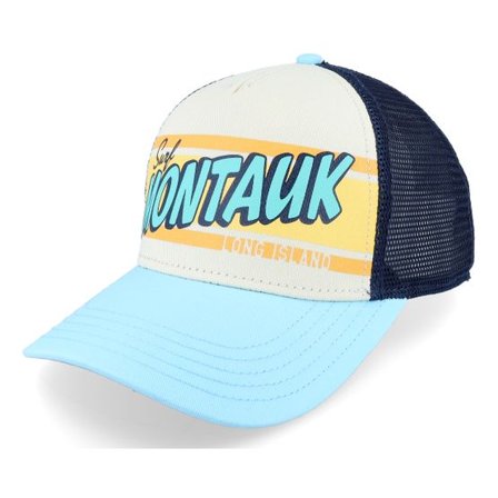 American Needle - Beige trucker Keps - Montauk Sinclair Ivory/Navy Trucker @ Hatstore