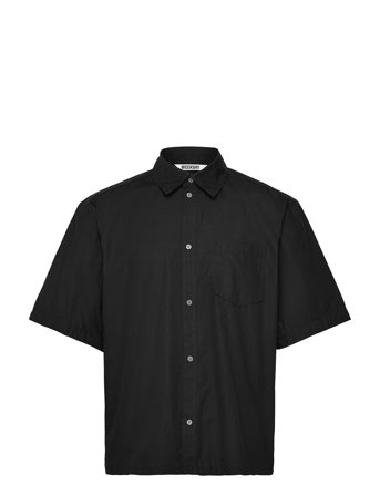 Weekday Relaxed Fit Short-Sleeved Cotton Shirt - Black - XL