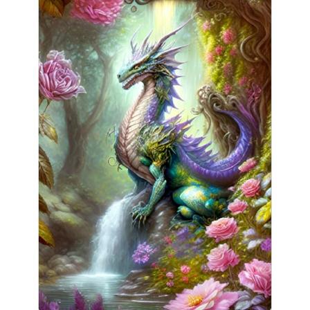 5D timanttimaalaus 30x40cm Lohikäärme Legenda 34
