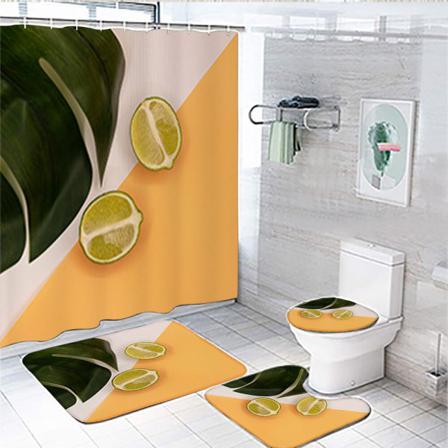 4st Dekor Set Duschdraperiset Matta Badmattor