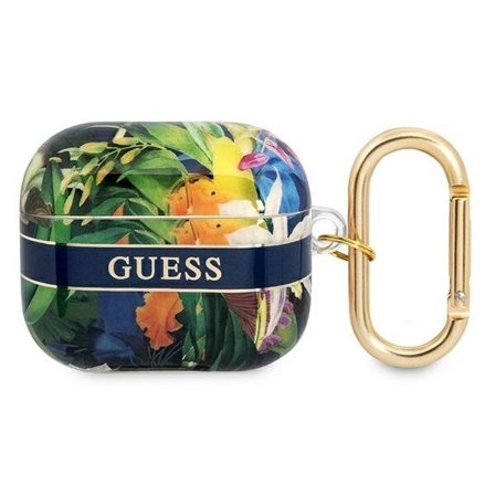 Guess GUA3HHFLB AirPods 3-deksel blå/blå Flower Strap Collection