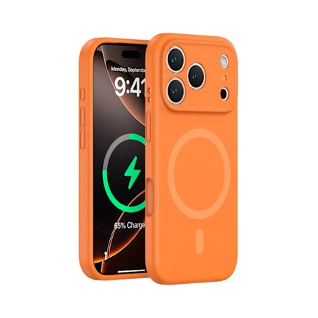 Etui til iPhone 17 Pro, faldsikret silikone beskyttelsesetui, orange