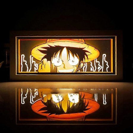 One Piece Anime 3D Papercut Lysboks Manga Skyggeboks LED Skrivebord Nattlys
