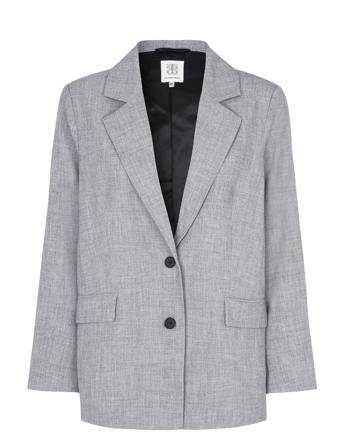 Evali Classic Blazer Blazers Single Breasted Blazers Grå Second Female*Betinget Tilbud