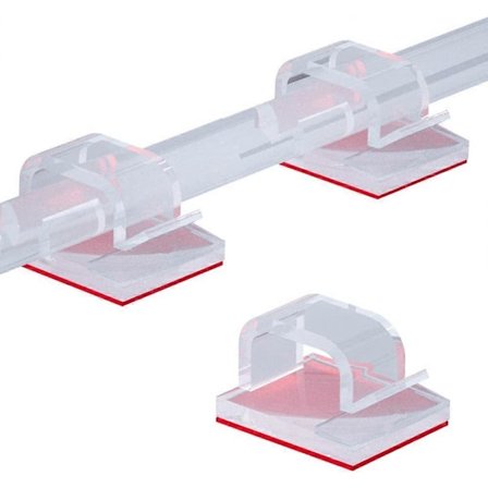 50-pack självhäftande buntband, hög viskositet, skrivbordsorganisatör, kabelhantering, kabelguider (transparenta).