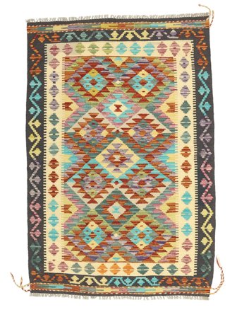 105X155 Alfombra Kilim Afghan Old Style Oriental Marrón/Verde (Lana, Afganistán) Carpetvista